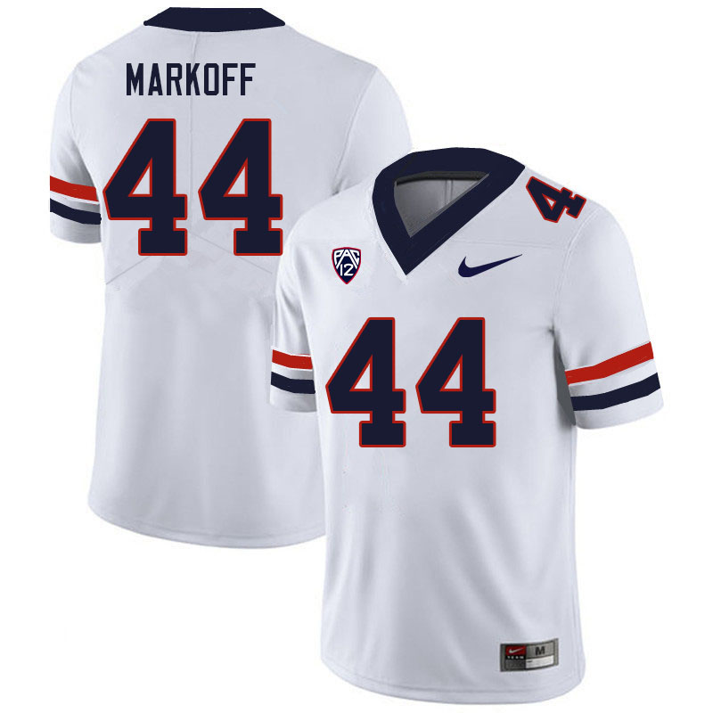 Men #44 Clay Markoff Arizona Wildcats College Football Jerseys Sale-White - Click Image to Close